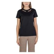 Zwarte Korte Mouw Ronde Hals T-Shirt Alviero Martini 1a Classe , Black...