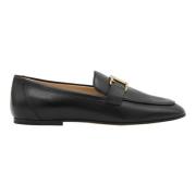 Zwarte leren T-logo loafers Tod's , Black , Dames