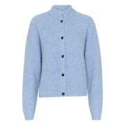 Blauwe Melange Korte Cardigan Gestuz , Blue , Dames