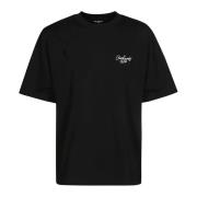 Signature Script Logo Katoenen T-shirt Carhartt Wip , Black , Heren