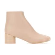 Roze Leren Enkellaarzen 6cm Hak MM6 Maison Margiela , Pink , Dames