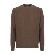 Gebreide Geribbelde Crewneck Trui Bruin Woolrich , Brown , Heren