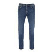 Slim-Fit Katoenen Broek Dondup , Blue , Heren