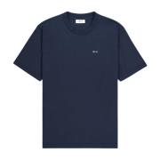 Geborduurd Navy Blue T-shirt Nn07 , Blue , Heren