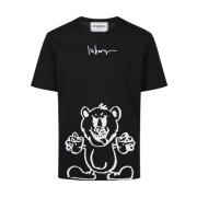 T-shirt met korte mouwen met logo en print Iceberg , Black , Heren