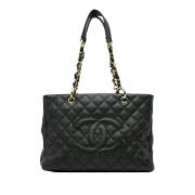 Pre-owned Leather totes Chanel Vintage , Black , Dames