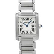 Pre-owned Stainless Steel watches Cartier Vintage , White , Dames