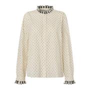 Riverll Shirt met Zwarte Stippen Lollys Laundry , Beige , Dames