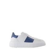 Strepen Leren Sneakers Wit Hogan , White , Heren