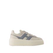 Strepen Leren Sneakers - Wit Hogan , White , Dames