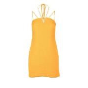 Elegante Polyester Jurk voor Vrouwen Patrizia Pepe , Orange , Dames