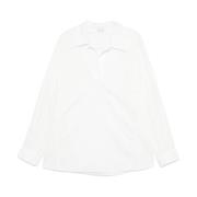 Katoenen V-hals Blouse met Kraag Dries Van Noten , White , Dames