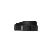 Zwarte Leren Riem Collectie Herfst/Winter Tommy Hilfiger , Black , Her...