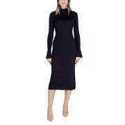 Zwarte Viscose Jurk Herfst/Winter Collectie Sandro Ferrone , Black , D...