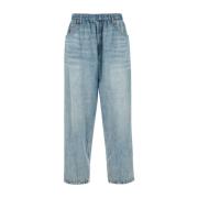 Gedrukte Wijde Jersey Broek Alexander Wang , Blue , Dames