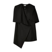 Asymmetrisch Gedrapeerd Lang Shirt Dries Van Noten , Black , Dames