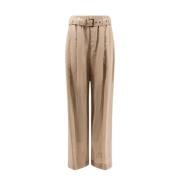 Katoenen broek met Monili-detail Brunello Cucinelli , Beige , Dames