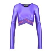 Stijlvolle Leggings van Hoge Kwaliteit Versace Jeans Couture , Purple ...