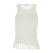 Witte stretch katoenen tanktop Paco Rabanne , White , Dames