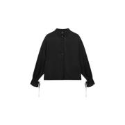 Chique Twill Bow Blouse Alix The Label , Black , Dames