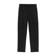 Zwarte Wol Cropped Broek Jil Sander , Black , Heren