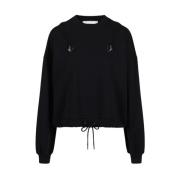 Sweatshirt met ronde hals en decoratieve ritsen Iceberg , Black , Dame...