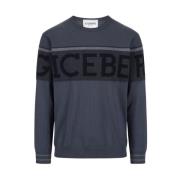 Wollen trui met logo Iceberg , Gray , Heren