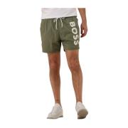 Groene Octopus Zwemshorts Boss Black , Green , Heren