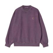 Katoenen Crew Neck Sweater met Logo Carhartt Wip , Purple , Heren