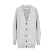 Wollen blend cardigan met logo Iceberg , Gray , Dames