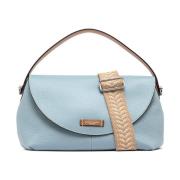 Heldere Blauwe Leren Schoudertas Gianni Chiarini , Blue , Dames