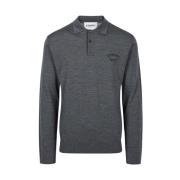 Grijze poloshirt met lange mouwen van merinowol met logo Iceberg , Gra...