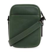 Leren schoudertas Coach , Green , Heren