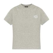 Katoenen T-shirt met logo A.p.c. , Gray , Dames