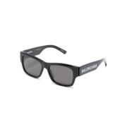 Zwarte Wayfarer Zonnebril met Logoprint Balenciaga , Black , Unisex