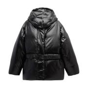 Zwarte Gewatteerde Jas met Capuchon Acne Studios , Black , Dames