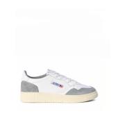 Witte Sneakers met Bruine Suède Accenten Autry , White , Heren