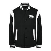 Stijlvolle jas met polyester en wol Tommy Jeans , Black , Heren