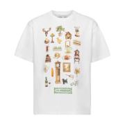 Wit T-shirt met diorama print JW Anderson , White , Heren