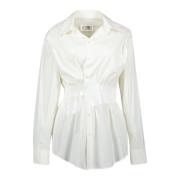 Witte Getailleerde Shirt Lente-Zomer 2025 MM6 Maison Margiela , White ...