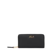 Zwart Continentaal Portemonnee MET Gouden Logo Karl Lagerfeld , Black ...