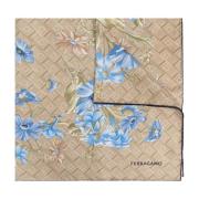 Zijden sjaal met print Salvatore Ferragamo , Beige , Dames