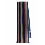 Gestreepte Multicolor Zwarte Sjaal Unisex Paul Smith , Multicolor , Un...