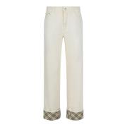 Elegante Broek voor Stijlvolle Outfits Burberry , White , Dames