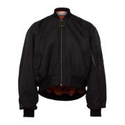 Zwarte Bomberjack met Gebogen Zoom JW Anderson , Black , Dames