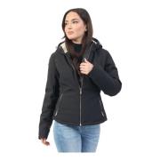 Zwarte Softshell Hoodiejas YES ZEE , Black , Dames