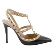 Zwarte en beige Rockstud pumps Valentino Garavani , Black , Dames