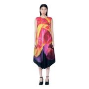 Grafische Print Geplooide Jurk Issey Miyake , Multicolor , Dames