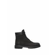 Zwarte leren enkellaarzen Timberland , Black , Heren