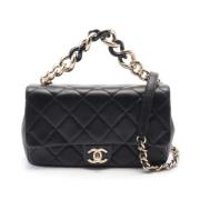 Pre-owned Leather crossbody-bags Chanel Vintage , Black , Dames